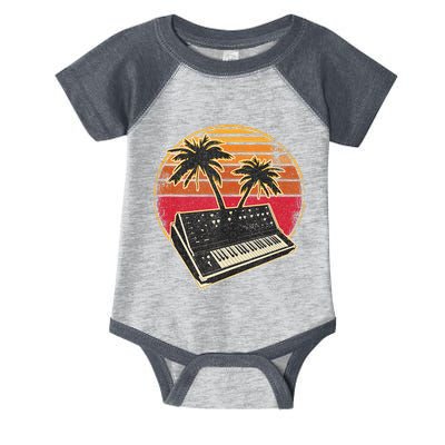 Analog Synthesizer Retrowave Vintage 70s Sunset Synth Infant Baby Jersey Bodysuit