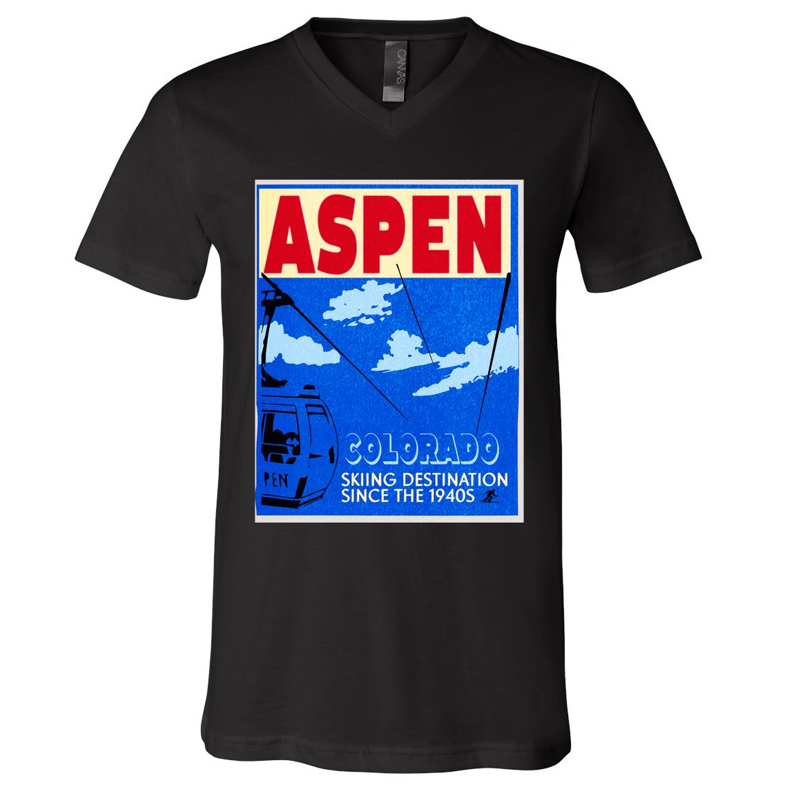 Aspen Ski Resort Colorado V-Neck T-Shirt