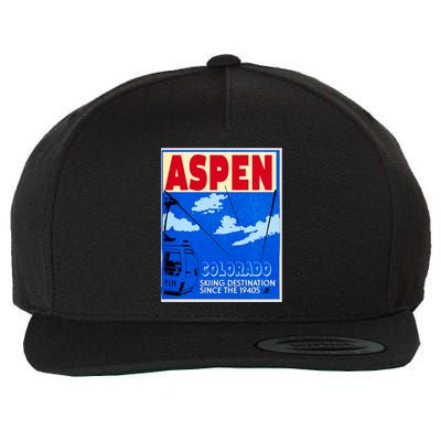 Aspen Ski Resort Colorado Wool Snapback Cap