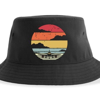 Airplane Shirts Retro Style Pilot Sustainable Bucket Hat