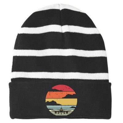 Airplane Shirts Retro Style Pilot Striped Beanie with Solid Band