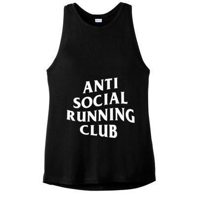 Anti Social Running Club Funny Introvert Runner Gift Ladies PosiCharge Tri-Blend Wicking Tank