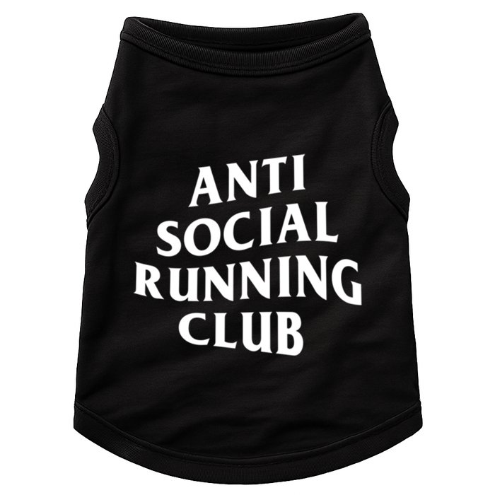 Anti Social Running Club Funny Introvert Runner Gift Doggie Tank