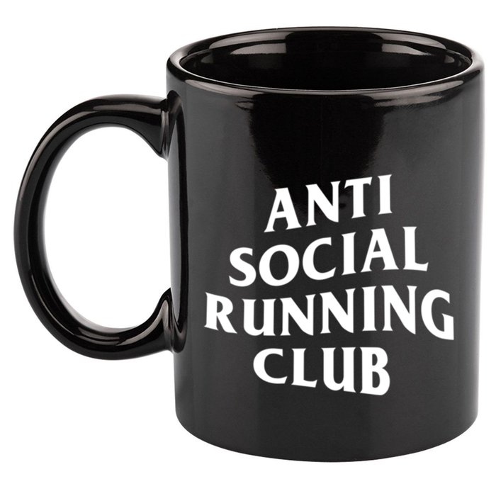 Anti Social Running Club Funny Introvert Runner Gift 11oz C Handle Ceramic Mug