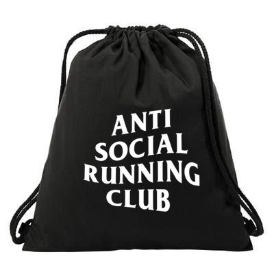 Anti Social Running Club Funny Introvert Runner Gift Drawstring Bag