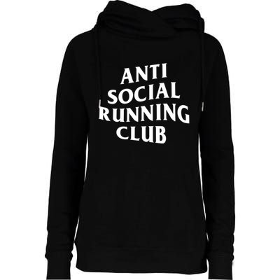 Anti Social Running Club Funny Introvert Runner Gift Womens Funnel Neck Pullover Hood