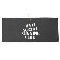 Anti Social Running Club Funny Introvert Runner Gift Large Microfiber Waffle Golf Towel