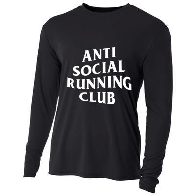 Anti Social Running Club Funny Introvert Runner Gift Cooling Performance Long Sleeve Crew