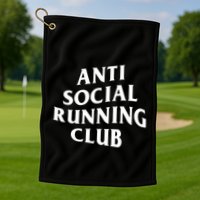 Anti Social Running Club Funny Introvert Runner Gift Golf Towel