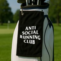 Anti Social Running Club Funny Introvert Runner Gift Golf Towel