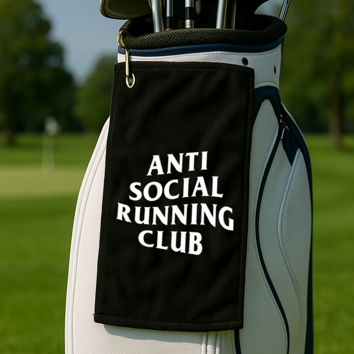 Anti Social Running Club Funny Introvert Runner Gift Golf Towel