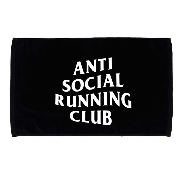 Anti Social Running Club Funny Introvert Runner Gift Microfiber Hand Towel