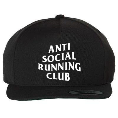 Anti Social Running Club Funny Introvert Runner Gift Wool Snapback Cap