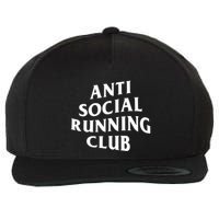 Anti Social Running Club Funny Introvert Runner Gift Wool Snapback Cap