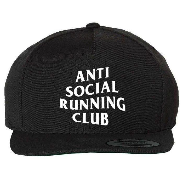Anti Social Running Club Funny Introvert Runner Gift Wool Snapback Cap