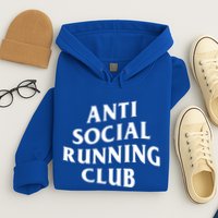 Anti Social Running Club Funny Introvert Runner Gift Hoodie