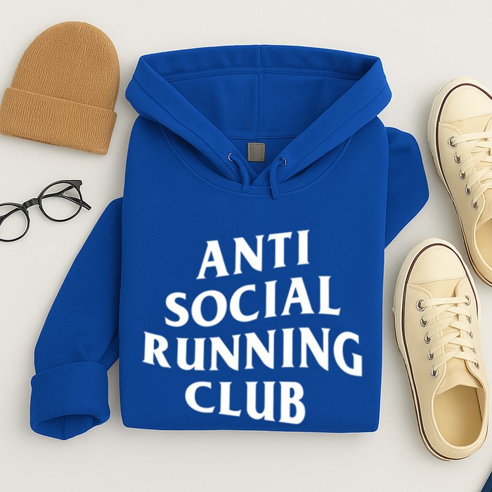 Anti Social Running Club Funny Introvert Runner Gift Hoodie