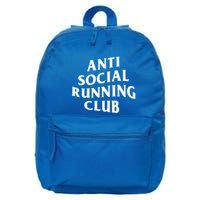Anti Social Running Club Funny Introvert Runner Gift 16 in Basic Backpack