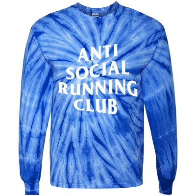 Anti Social Running Club Funny Introvert Runner Gift Tie-Dye Long Sleeve Shirt
