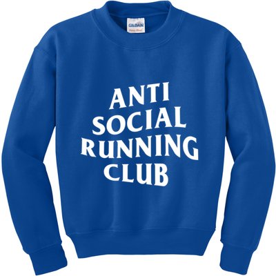 Anti Social Running Club Funny Introvert Runner Gift Kids Sweatshirt