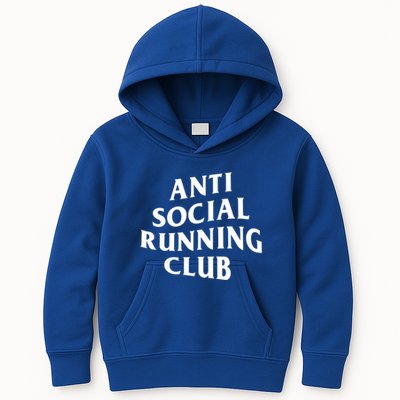 Anti Social Running Club Funny Introvert Runner Gift Kids Hoodie