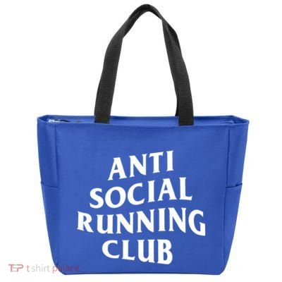 Anti Social Running Club Funny Introvert Runner Gift Zip Tote Bag