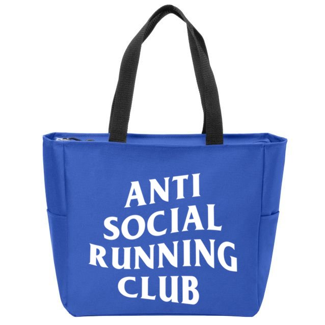 Anti Social Running Club Funny Introvert Runner Gift Zip Tote Bag