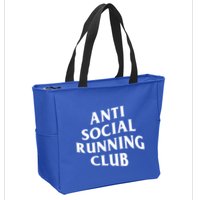 Anti Social Running Club Funny Introvert Runner Gift Zip Tote Bag