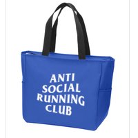 Anti Social Running Club Funny Introvert Runner Gift Zip Tote Bag