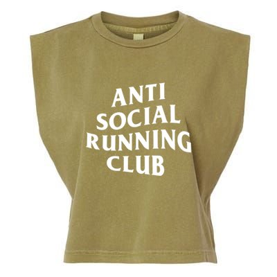 Anti Social Running Club Funny Introvert Runner Gift Garment-Dyed Women's Muscle Tee