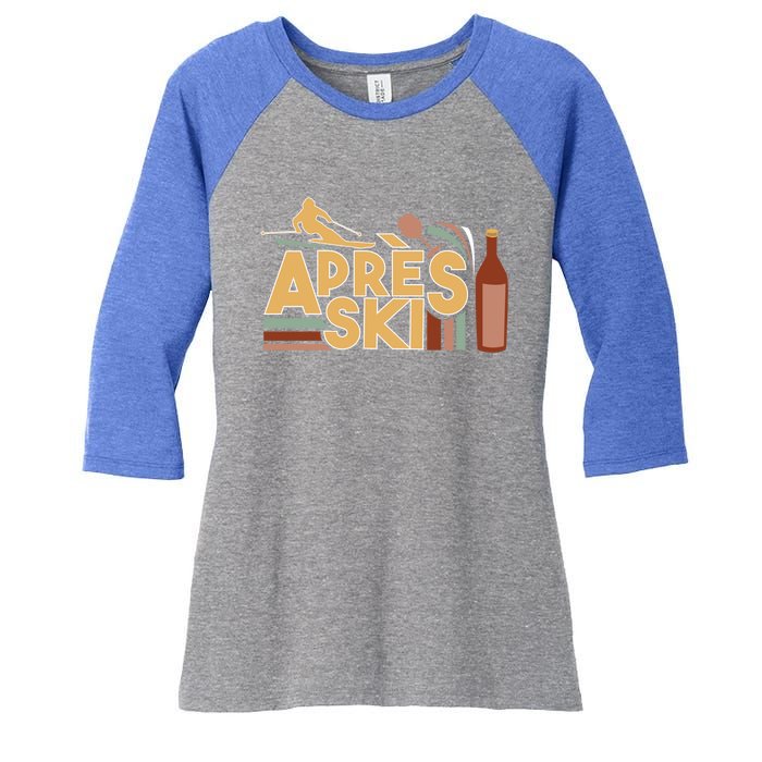 Apres Ski Retro Vintage Style Party Outfit Great Gift Women's Tri-Blend 3/4-Sleeve Raglan Shirt