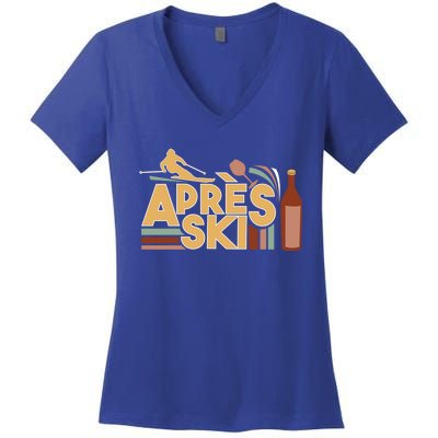 Apres Ski Retro Vintage Style Party Outfit Great Gift Women's V-Neck T-Shirt