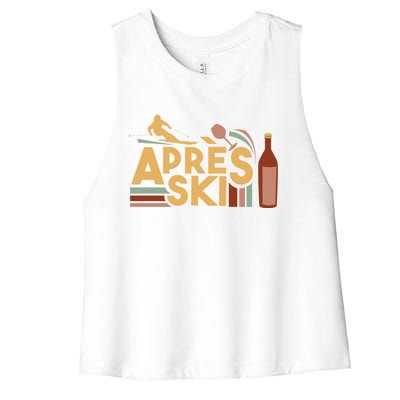 Apres Ski Retro Vintage Style Party Outfit Great Gift Women's Racerback Cropped Tank