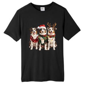 Australian Shepherd Reindeer Christmas Lights Dog Lover Xmas Tall Fusion ChromaSoft Performance T-Shirt