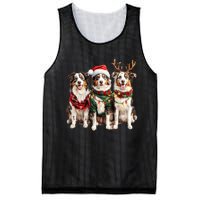 Australian Shepherd Reindeer Christmas Lights Dog Lover Xmas Mesh Reversible Basketball Jersey Tank