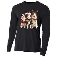 Australian Shepherd Reindeer Christmas Lights Dog Lover Xmas Cooling Performance Long Sleeve Crew