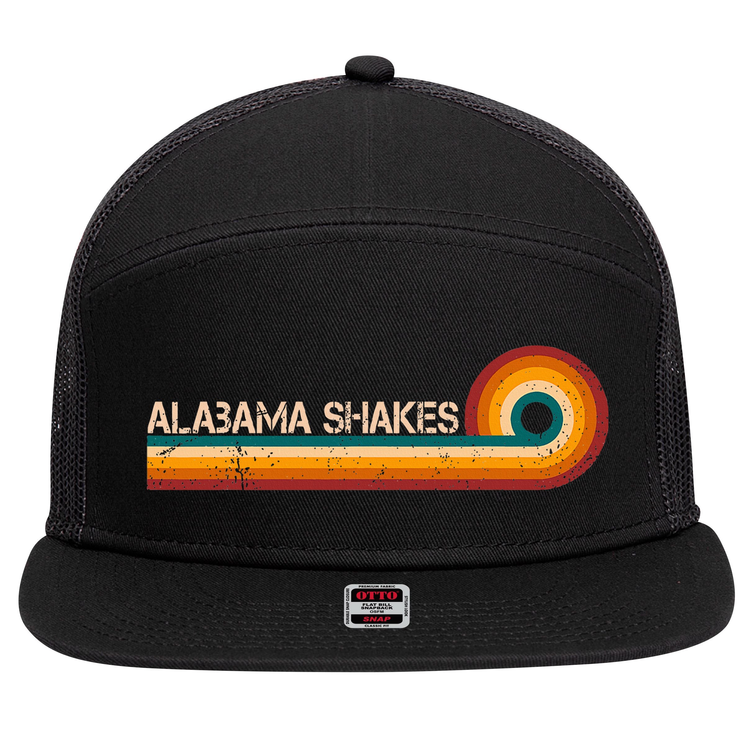 Alabama Shakes Retro Stripes Musician Vintage 7 Panel Mesh Trucker Snapback Hat