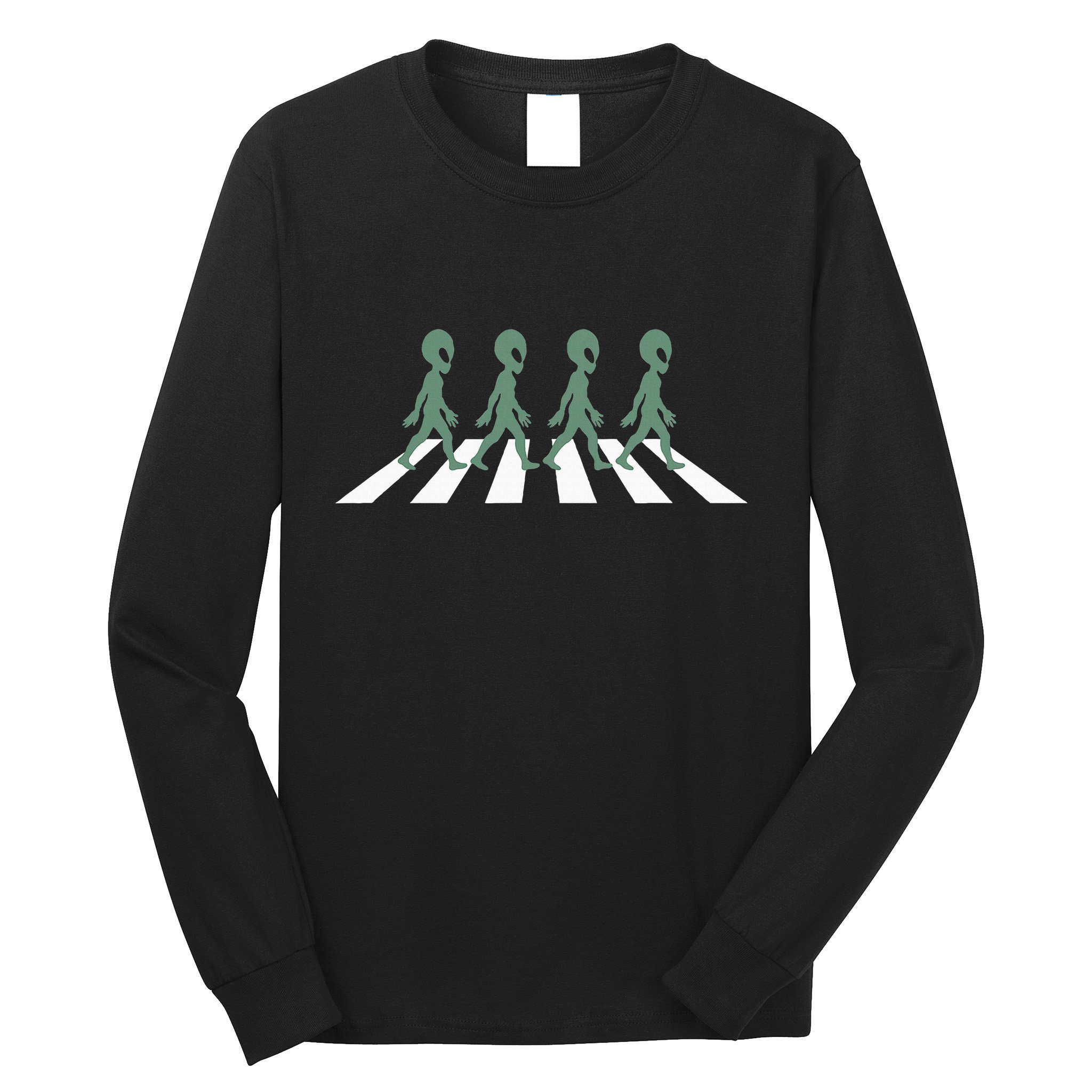 Alien Silhouette Road I Aliens Ufo Area 51 Roswell Long Sleeve Shirt