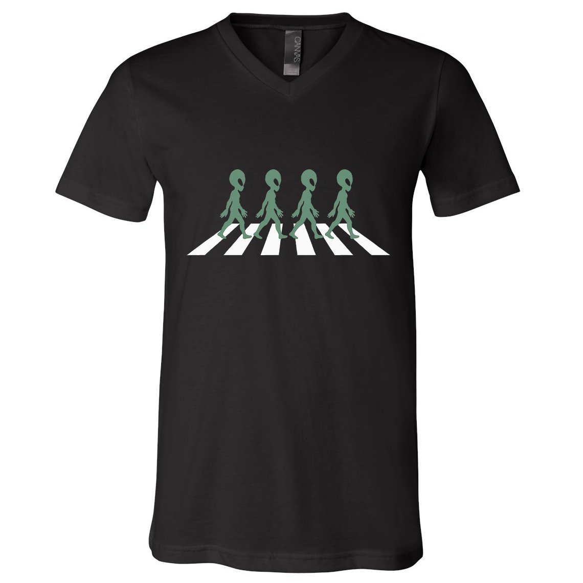 Alien Silhouette Road I Aliens Ufo Area 51 Roswell V-Neck T-Shirt
