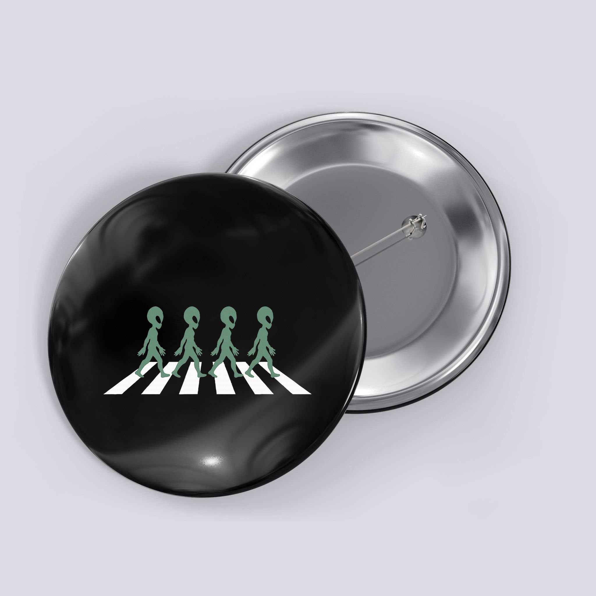 Alien Silhouette Road I Aliens Ufo Area 51 Roswell Button