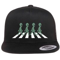 Alien Silhouette Road I Aliens Ufo Area 51 Roswell Flat Bill Trucker Hat