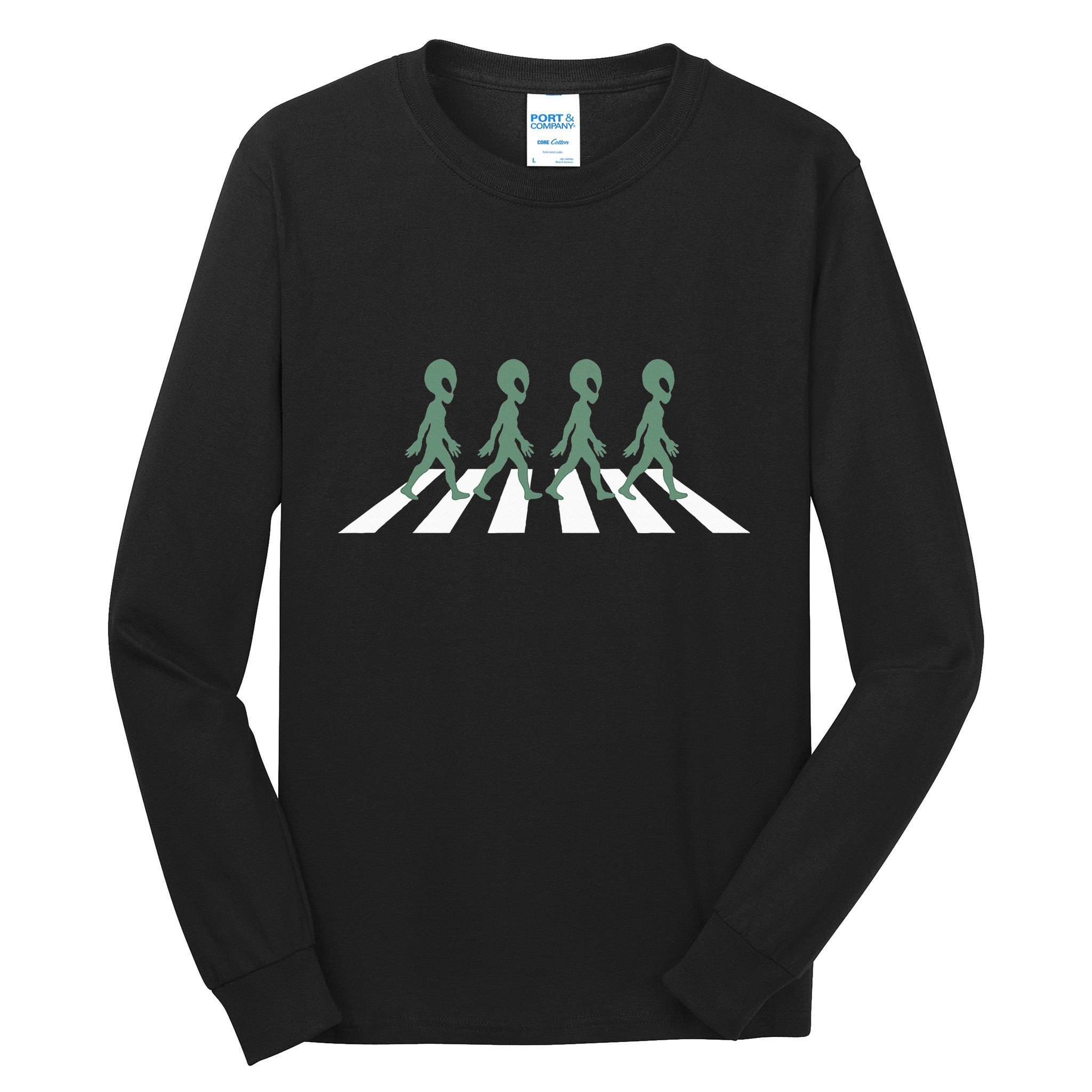 Alien Silhouette Road I Aliens Ufo Area 51 Roswell Tall Long Sleeve T-Shirt