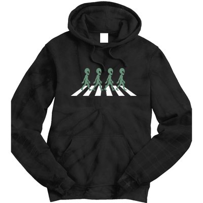 Alien Silhouette Road I Aliens Ufo Area 51 Roswell Tie Dye Hoodie