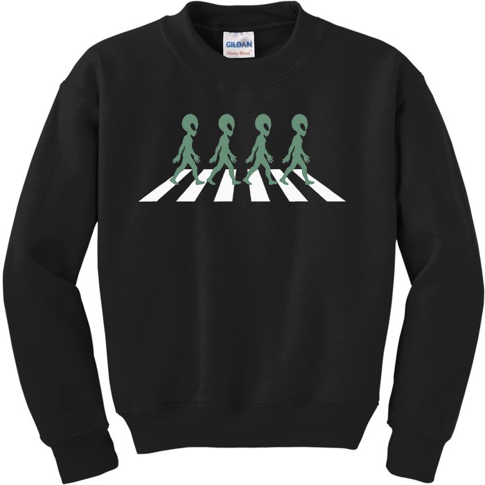 Alien Silhouette Road I Aliens Ufo Area 51 Roswell Kids Sweatshirt