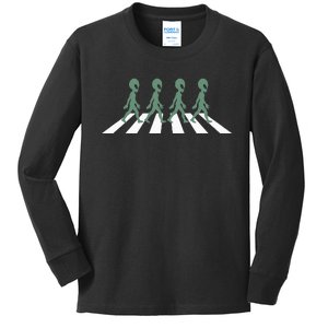 Alien Silhouette Road I Aliens Ufo Area 51 Roswell Kids Long Sleeve Shirt