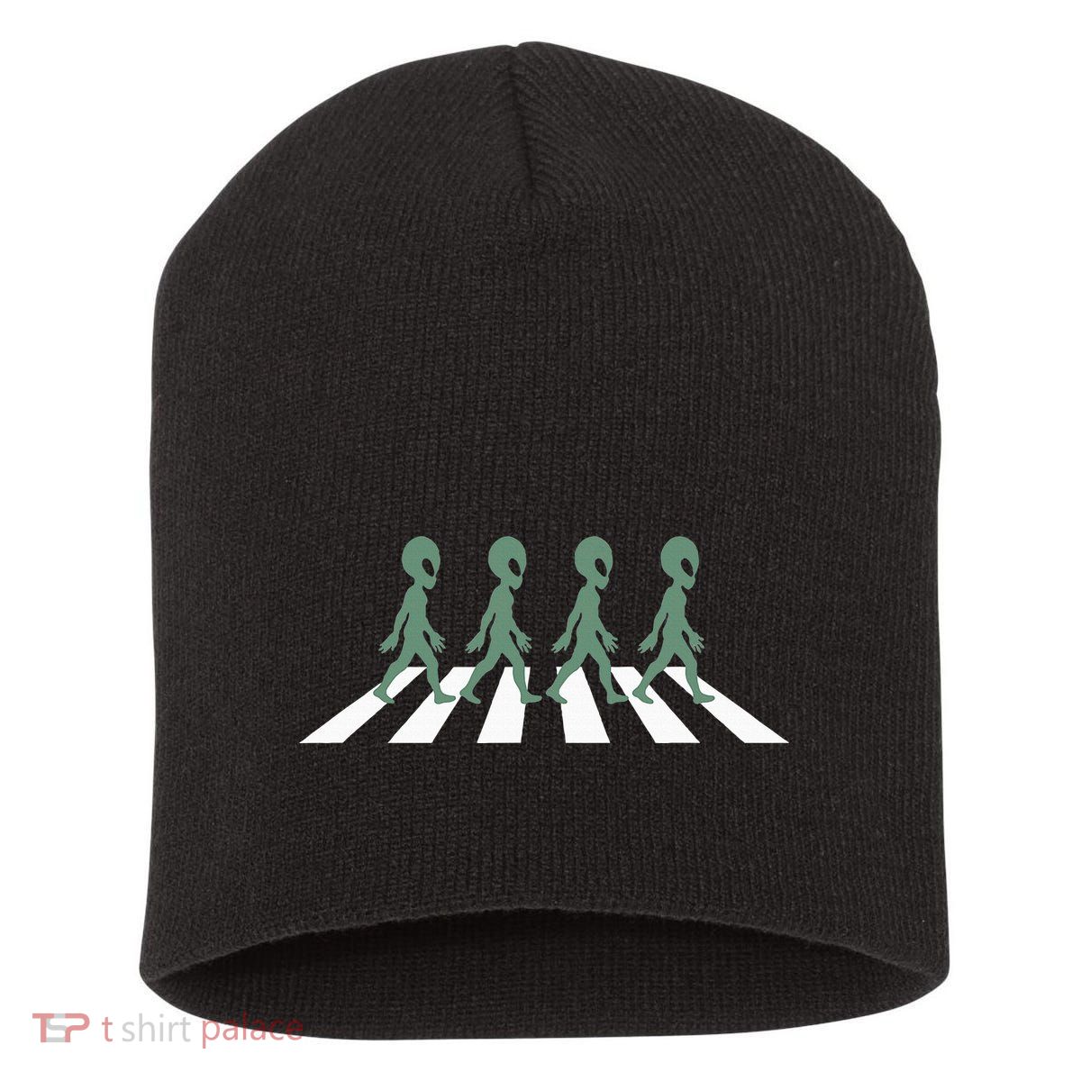 Alien Silhouette Road I Aliens Ufo Area 51 Roswell Short Acrylic Beanie