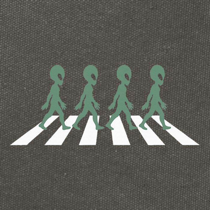 Alien Silhouette Road I Aliens Ufo Area 51 Roswell Cotton Canvas Backpack