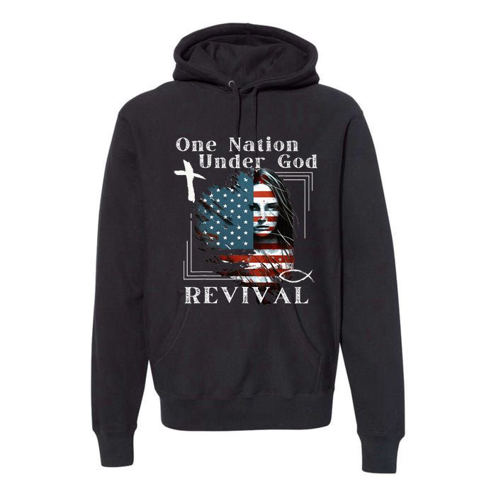 Azusa Street Revival American Flag Holy Spirit Christian Premium Hoodie