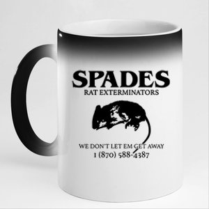 Aciano Spades Rat Exterminators We DonT Let Em Get Away 11oz Black Color Changing Mug