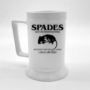 Aciano Spades Rat Exterminators We DonT Let Em Get Away Beer Stein